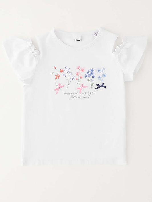 T-shirt con maniche corte unisex bambino bianca Ido