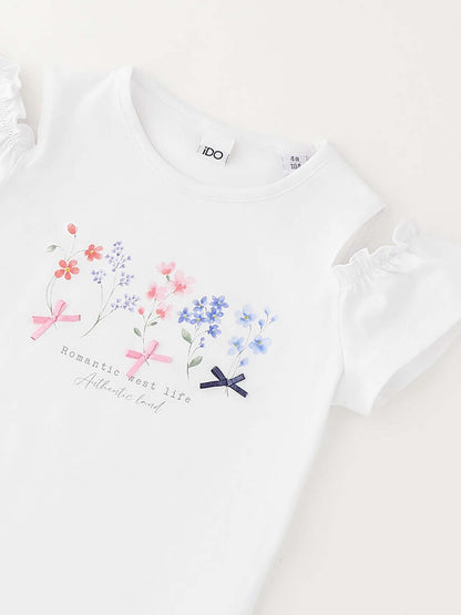 T-shirt con maniche corte unisex bambino bianca Ido