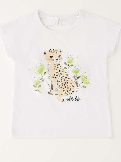 T-shirt a maniche corte unisex bambino bianca Ido