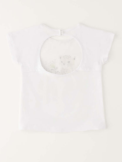 T-shirt a maniche corte unisex bambino bianca Ido