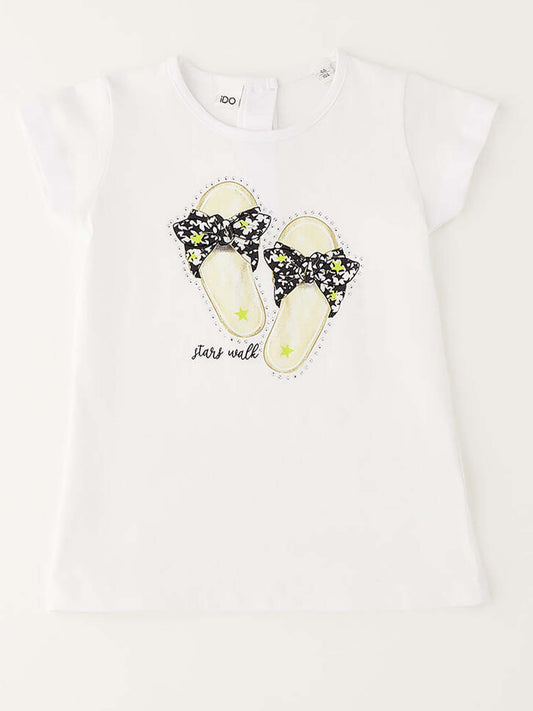 T-shirt maniche corte unisex bambino bianca Ido