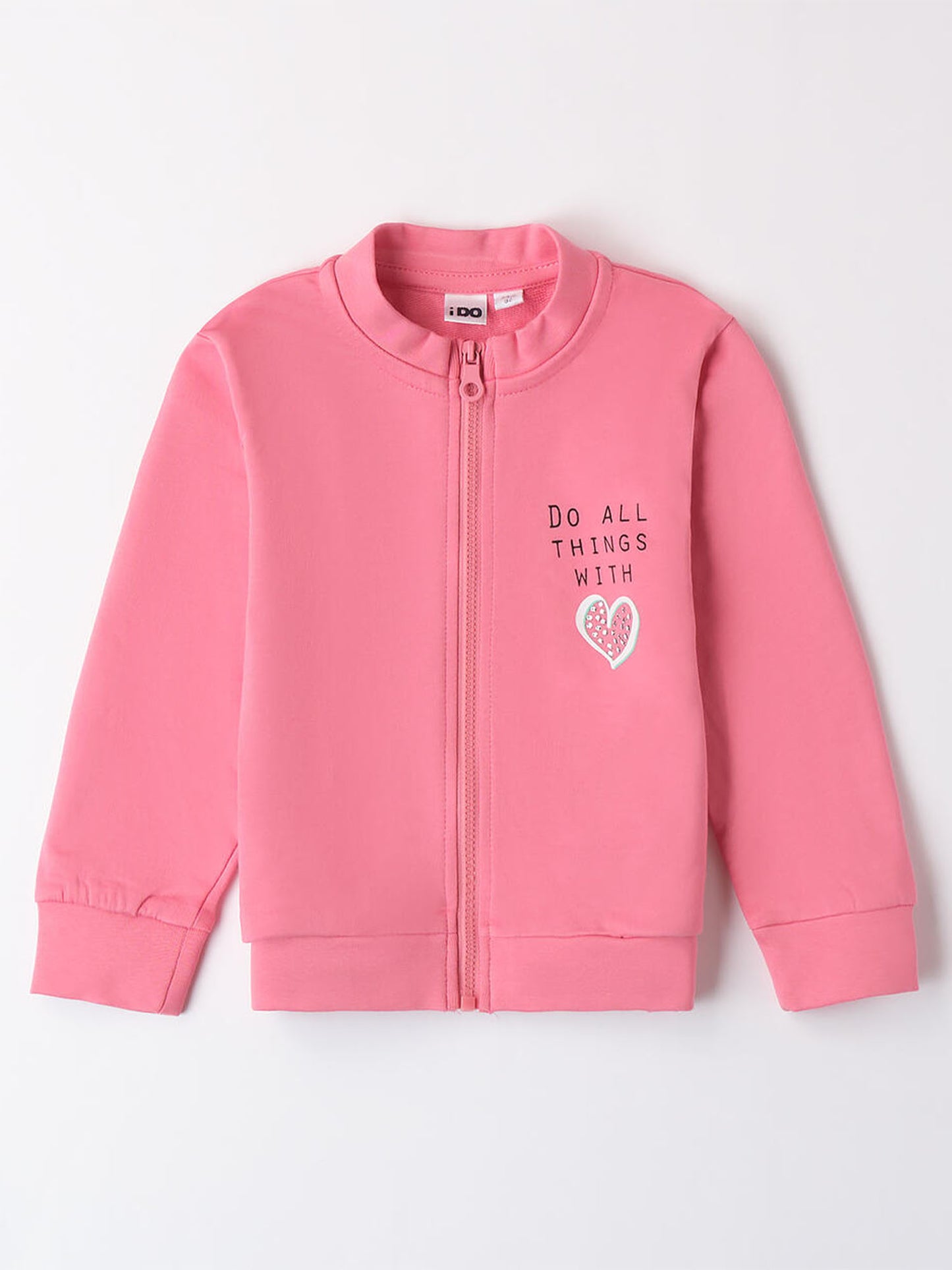 FELPA CON ZIP IDO BAMBINA ROSA
