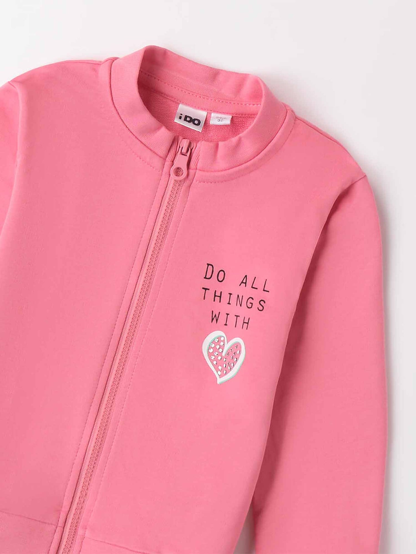 FELPA CON ZIP IDO BAMBINA ROSA