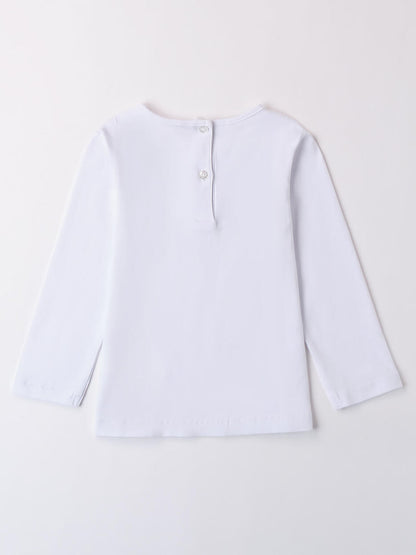 T-SHIRT CON STAMPA E STRASS IDO BAMBINA BIANCO