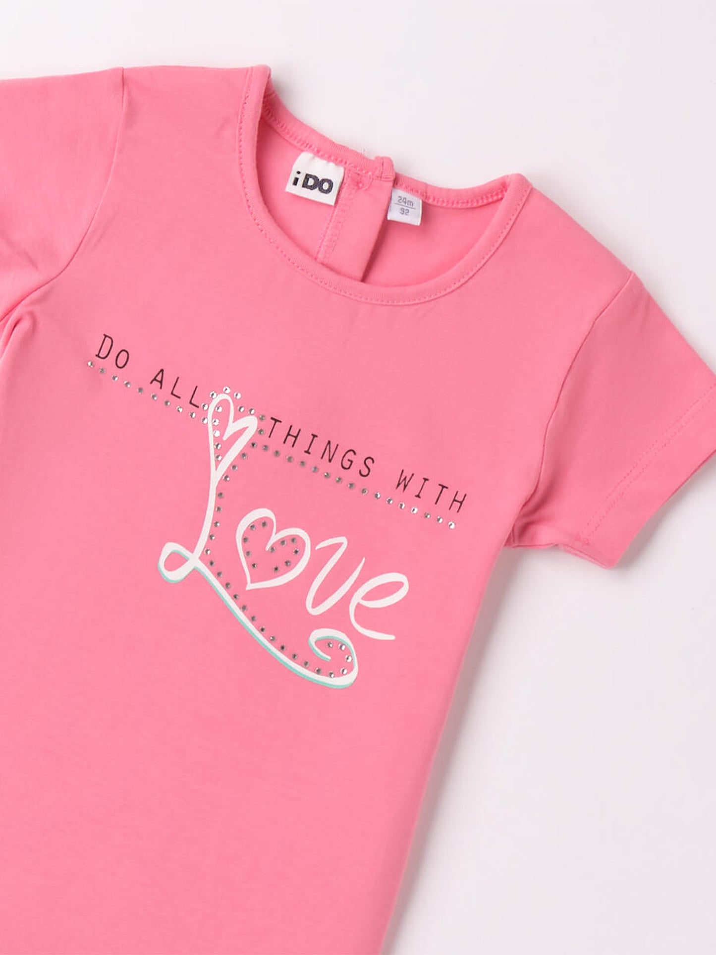 T-SHIRT CON STRASS IDO BAMBINA ROSA