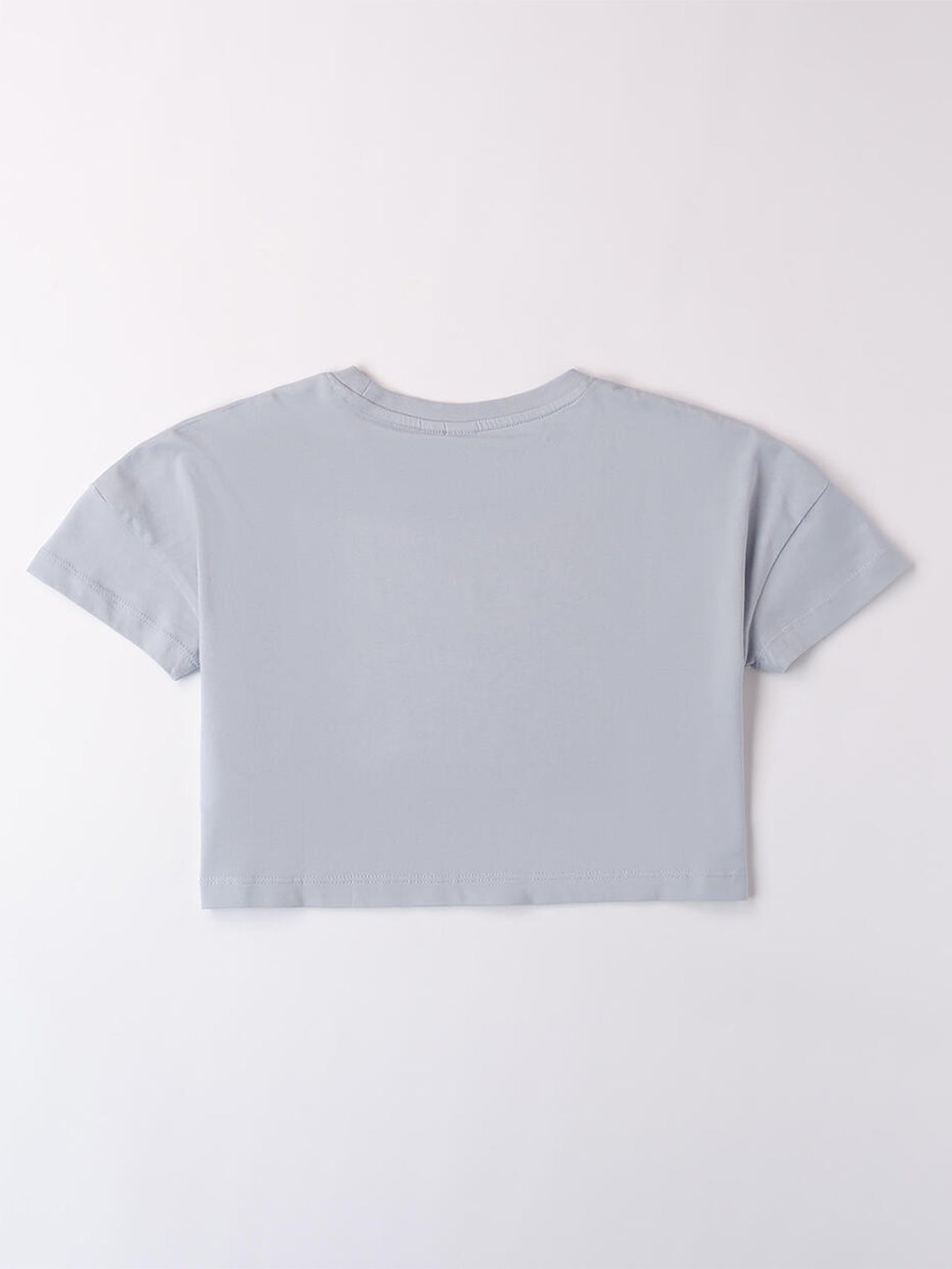 T-SHIRT CON STAMPA IDO RAGAZZA CELESTE