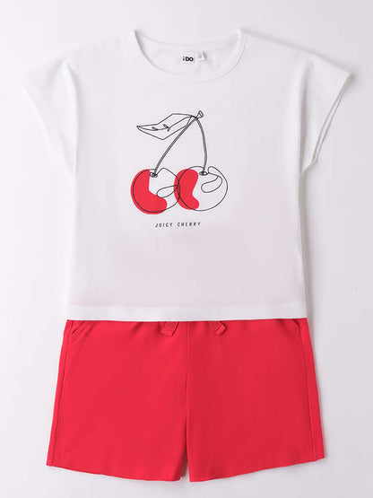 IDO BTS T-SHIRT+SHOR - BIANCO-ROSSO
