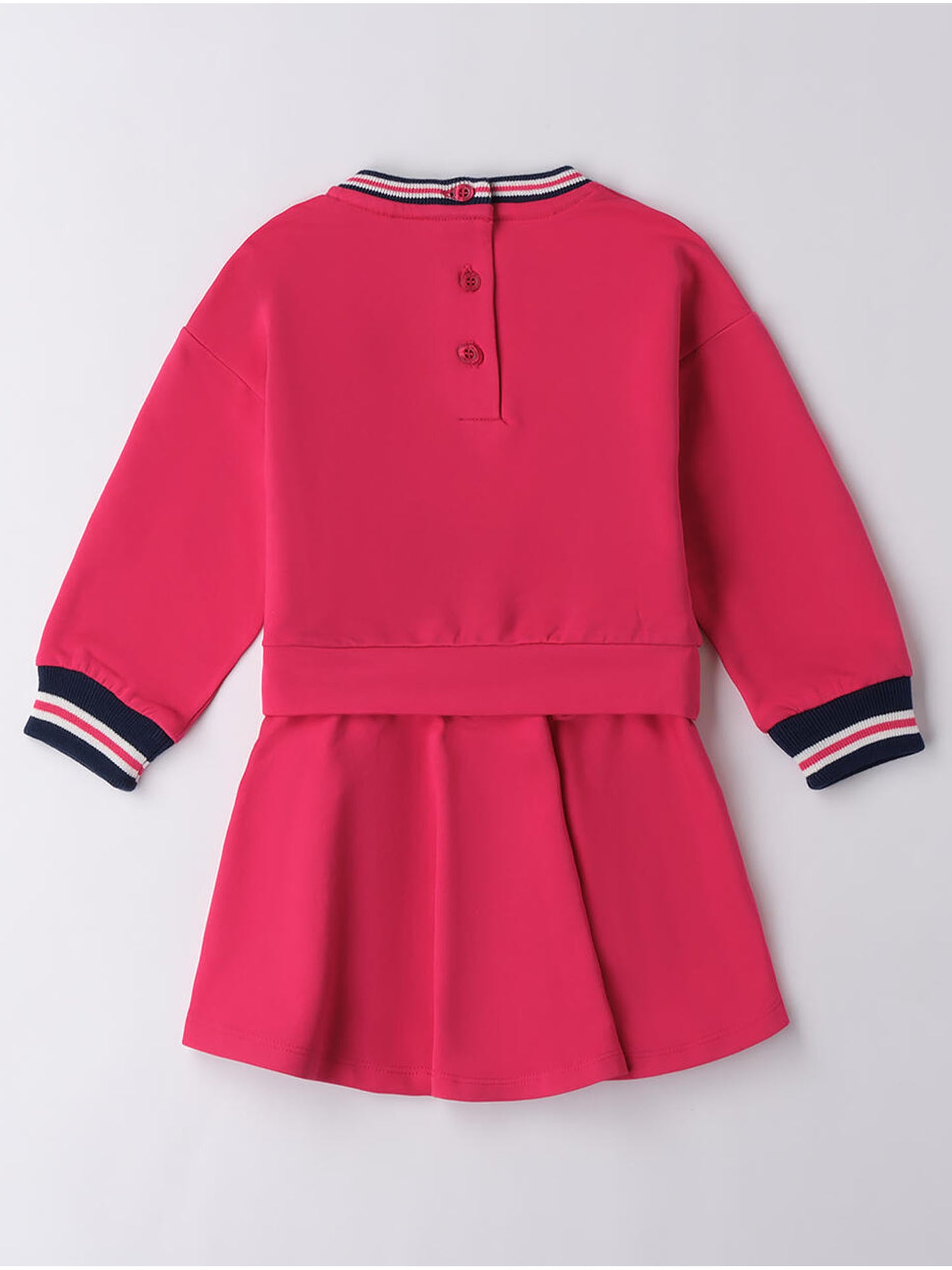 COMPLETO FELPA+GONNA I DO DA BAMBINA FUCSIA