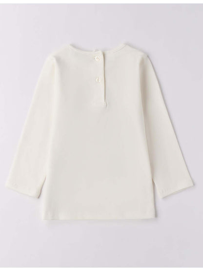 MAGLIA MANICA LUNGA CON ORSETTO iDO DA BAMBINA BIANCO