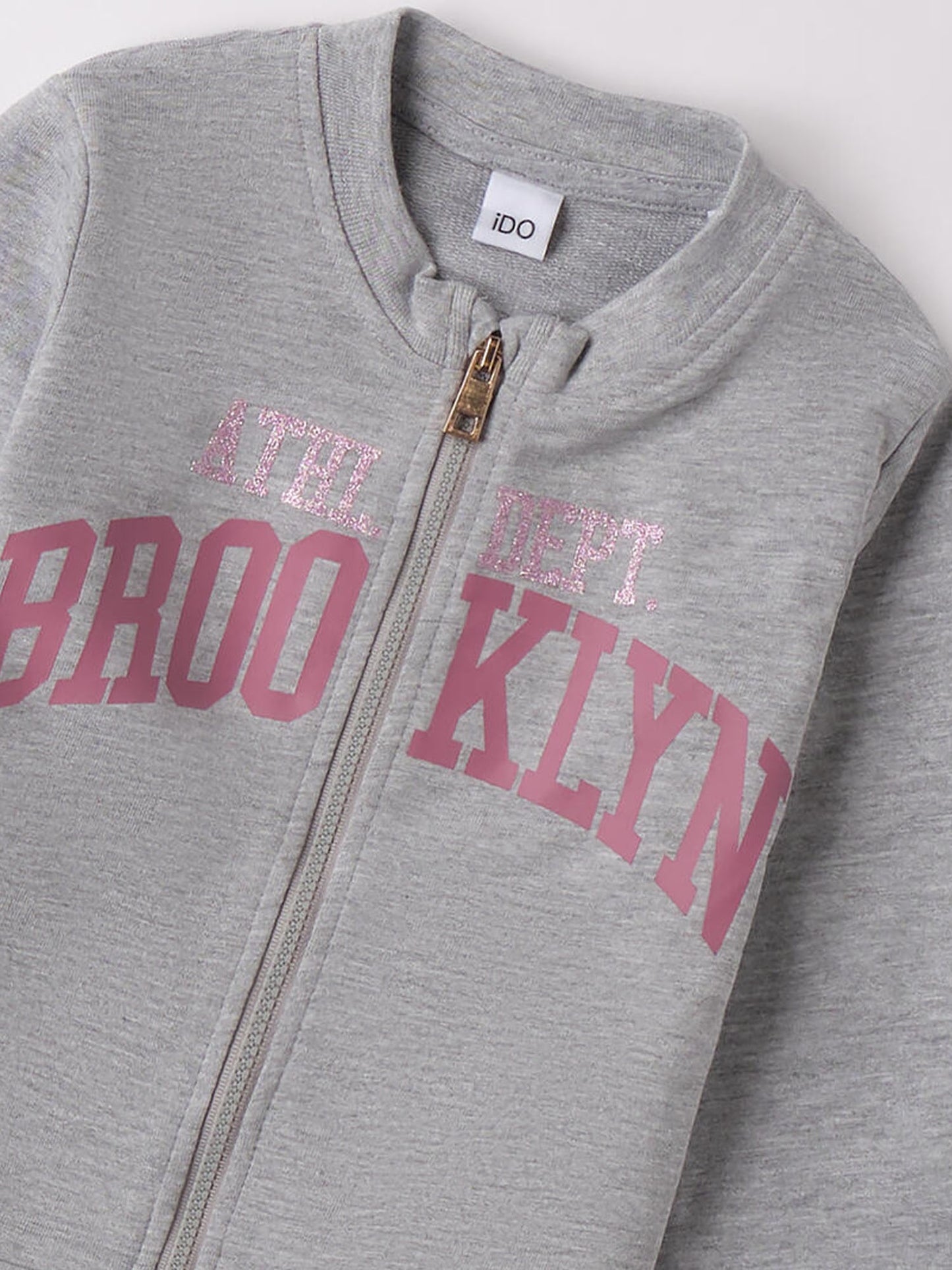 FELPA BTS CON ZIP iDO BAMBINA GRIGIO