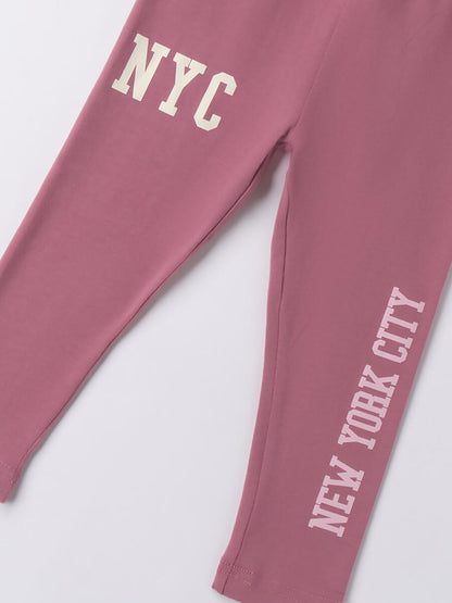 LEGGINGS BTS CON STAMPA IDO DA BAMBINA ROSA