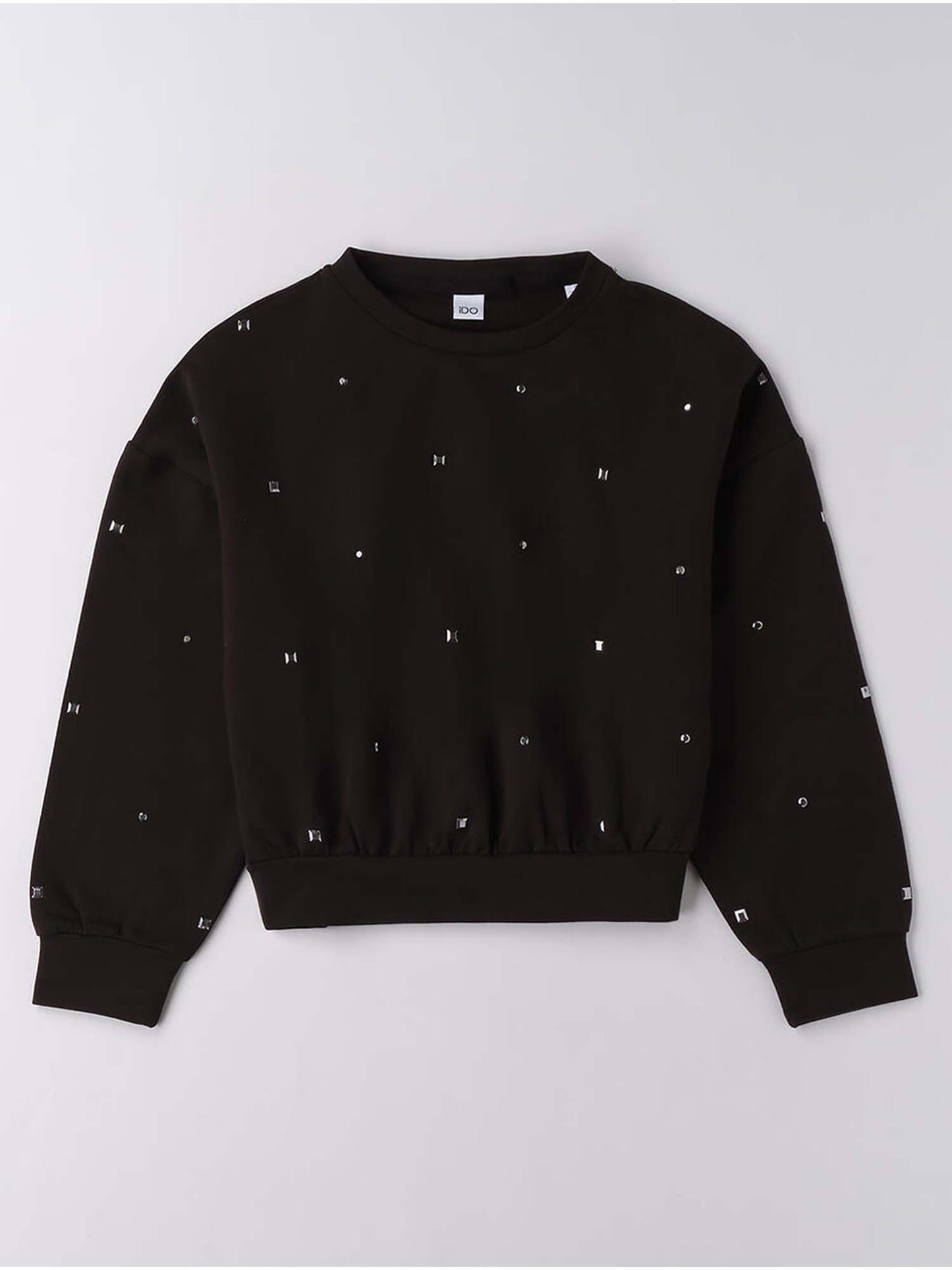 FELPA CON BORCHIE iDO DA BAMBINA NERO