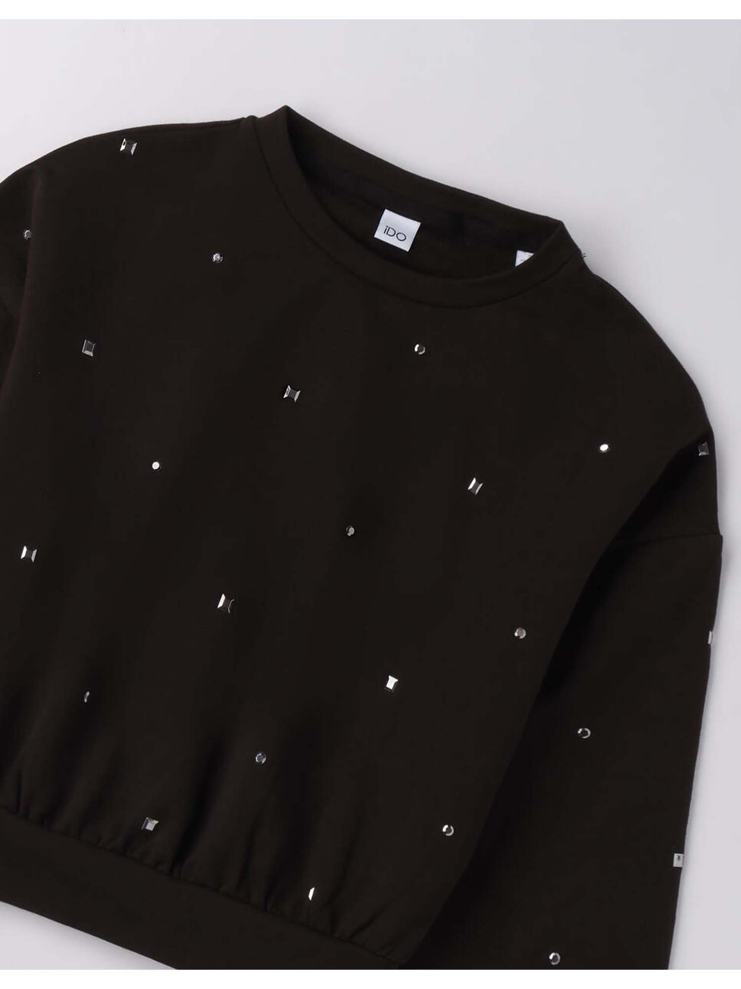 FELPA CON BORCHIE iDO DA BAMBINA NERO