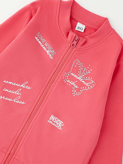 Felpa con zip unisex bambino Ido in fucsia