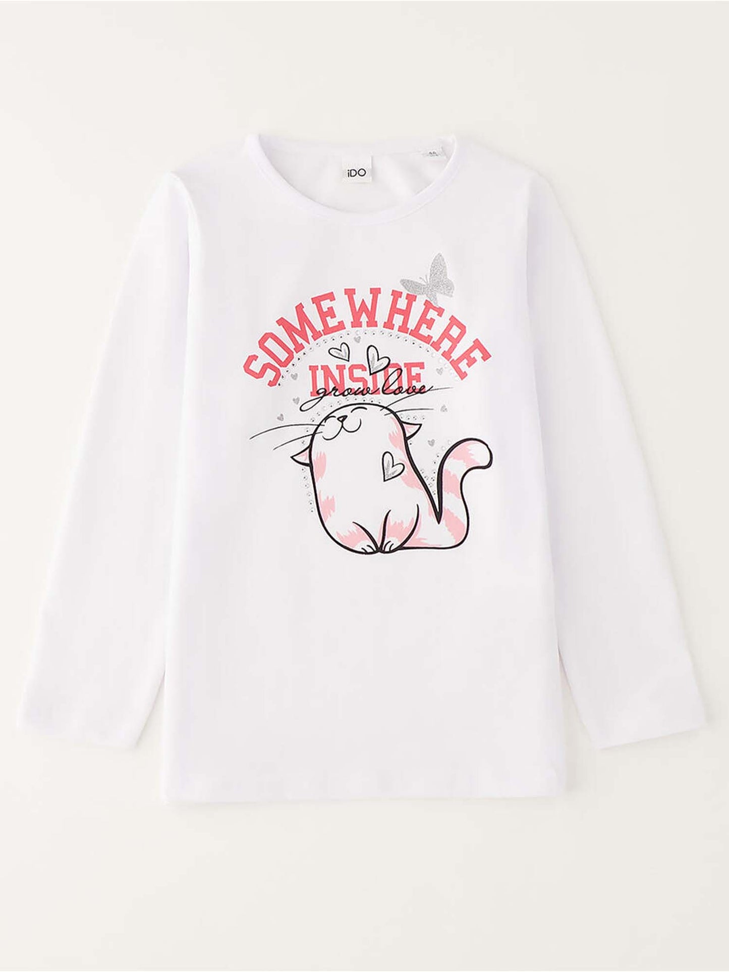 T-shirt bianca a maniche corte unisex bambino Ido 4G403