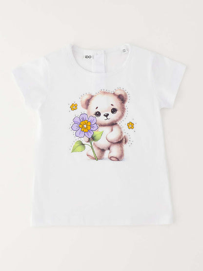Ido T-shirt a maniche corte unisex bambino bianca
