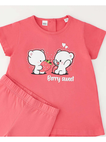 Completo unisex bambino Ido in fucsia per primavera-estate