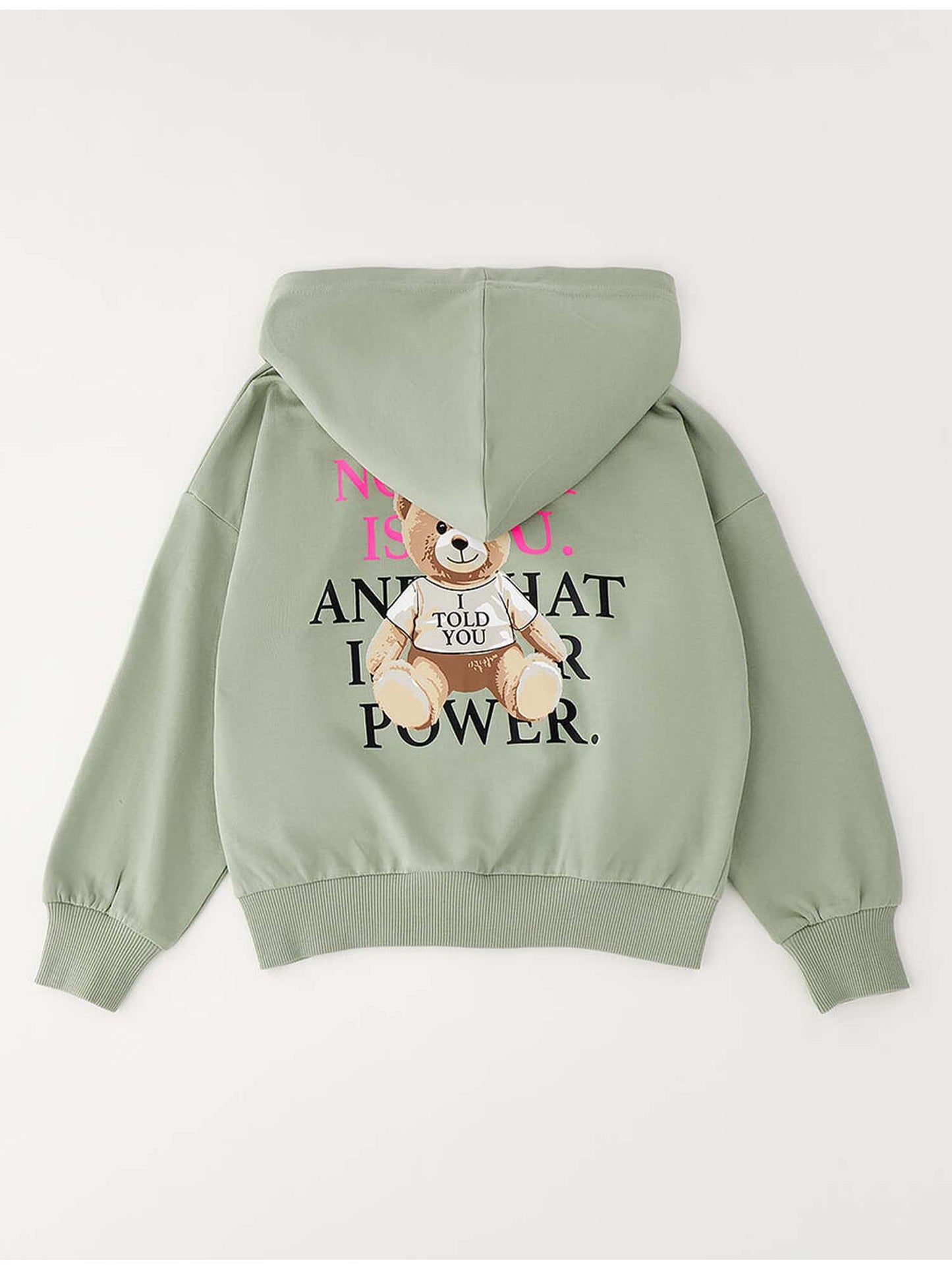 Felpa con zip verde unisex per bambino Ido