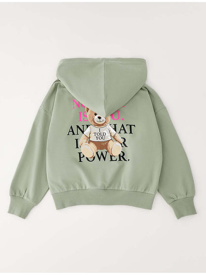 Felpa con zip verde unisex per bambino Ido