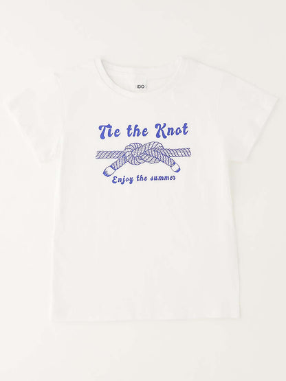 T-shirt unisex bambino Ido in cotone bianca