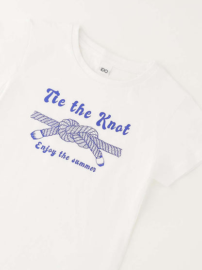 T-shirt unisex bambino Ido in cotone bianca