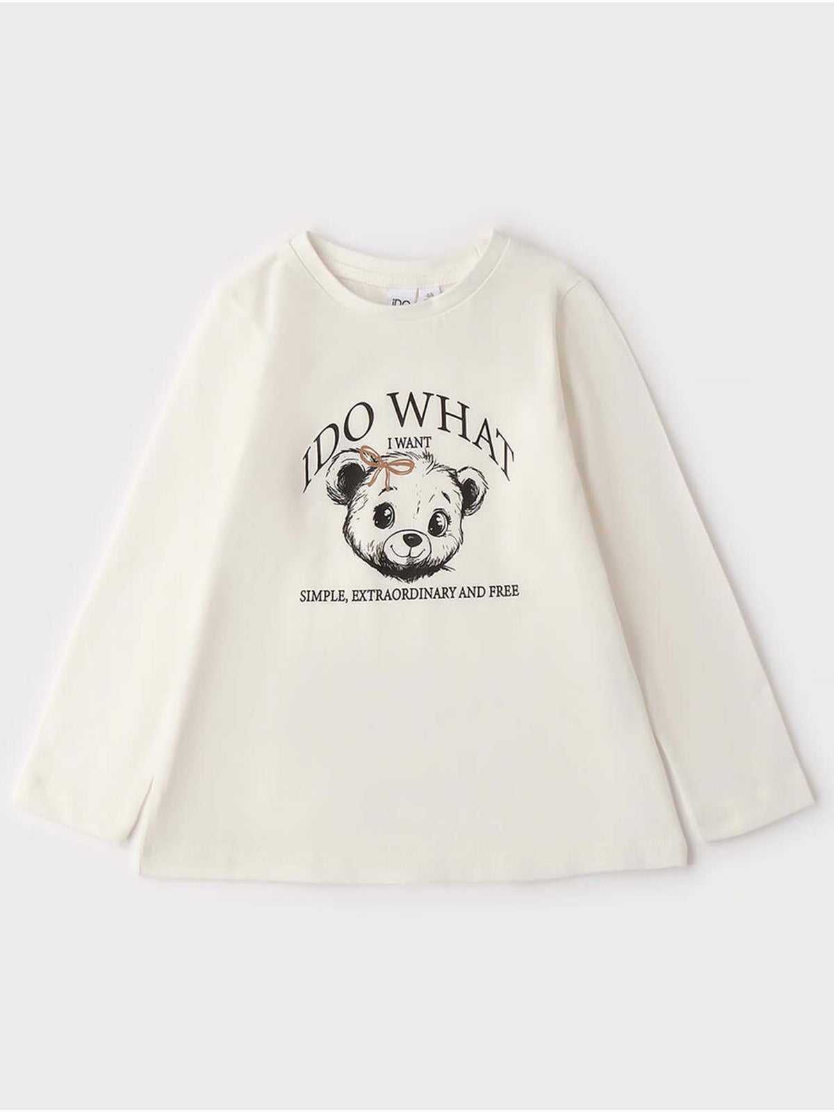 Ido BTS T-shirt ml, t-shirt a maniche lunghe unisex bambino bianca