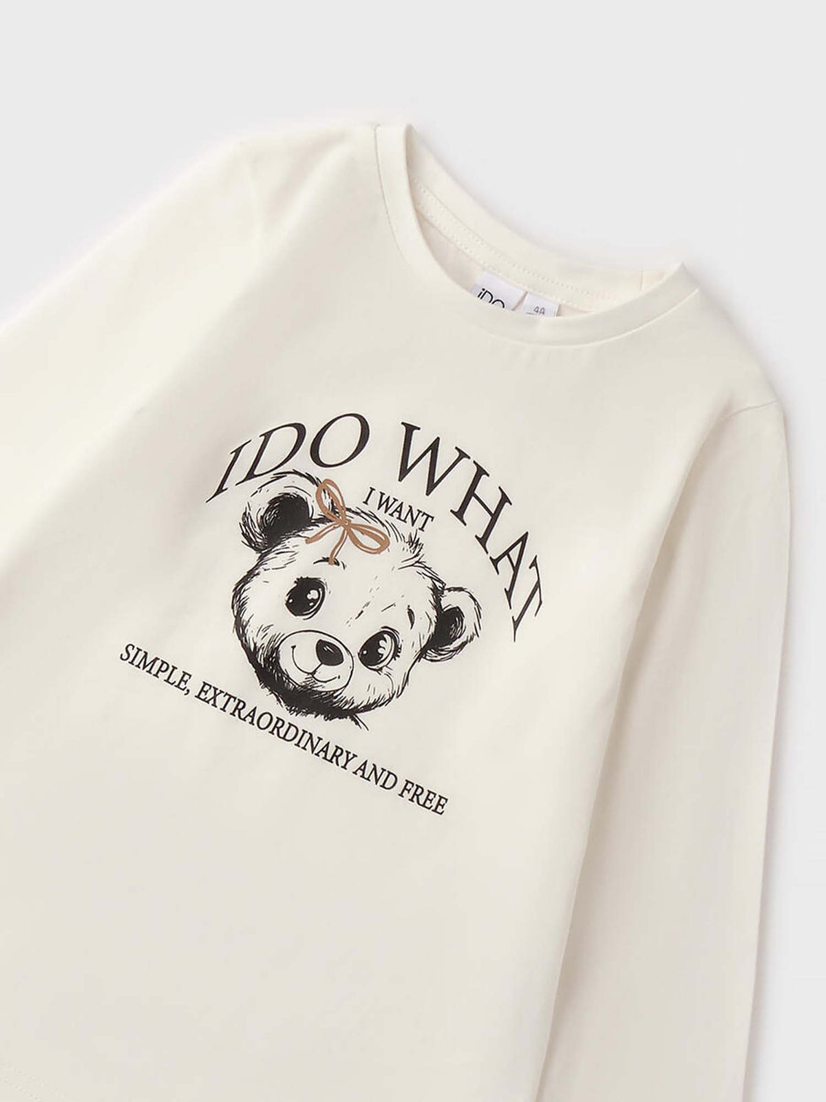 Ido BTS T-shirt ml, t-shirt a maniche lunghe unisex bambino bianca