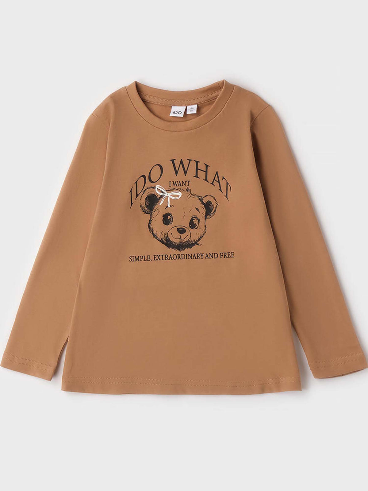 Ido BTS, t-shirt a maniche lunghe unisex bambino marrone