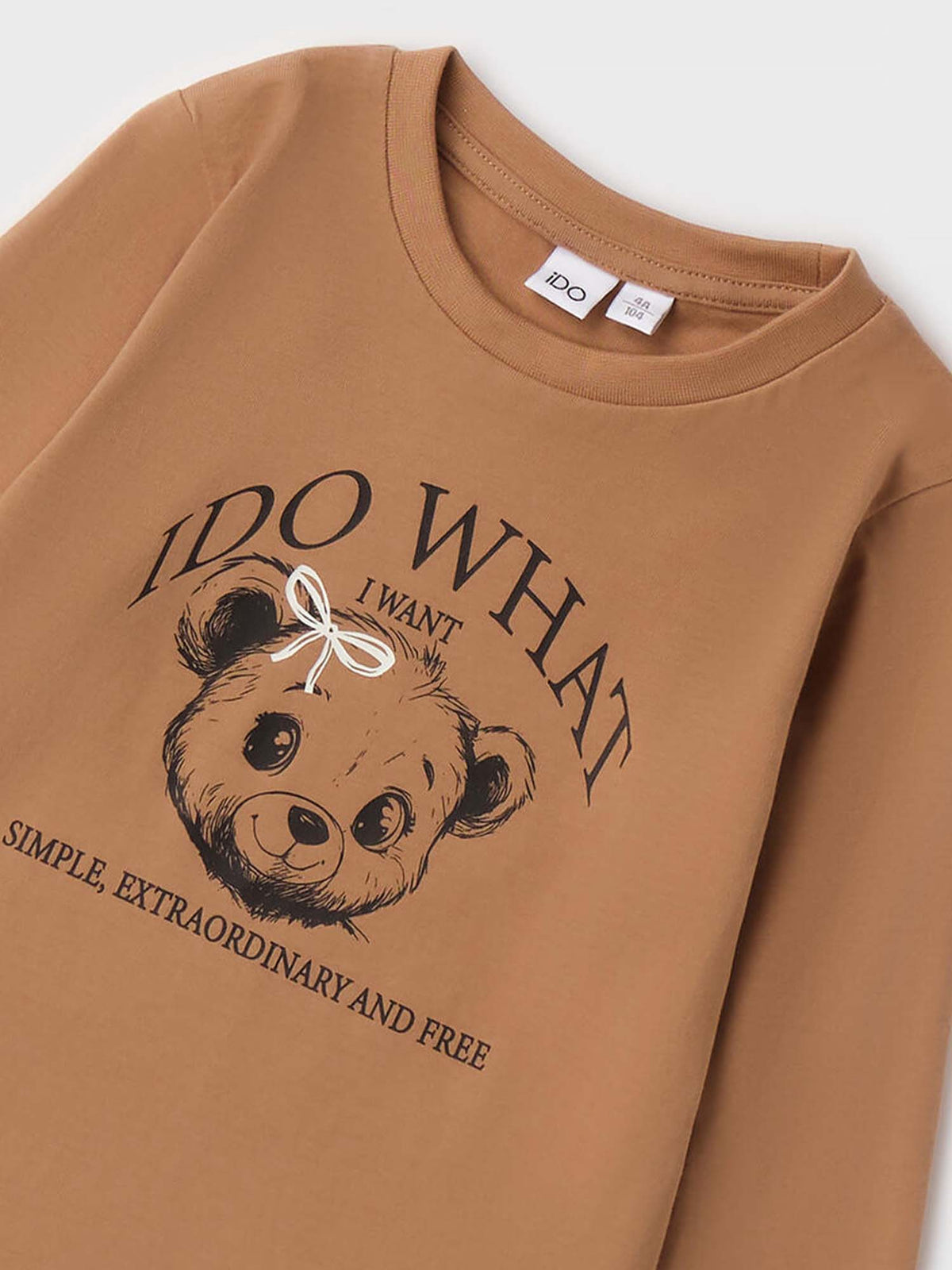 Ido BTS, t-shirt a maniche lunghe unisex bambino marrone