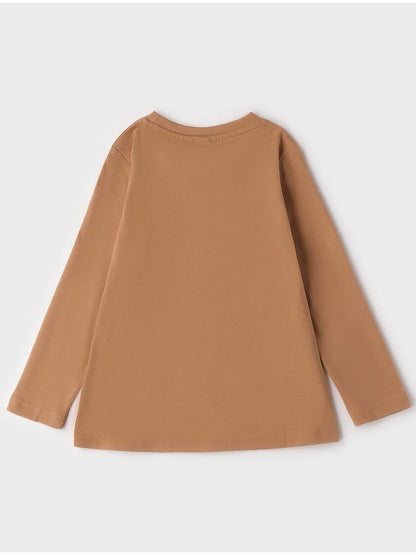 Ido BTS, t-shirt a maniche lunghe unisex bambino marrone