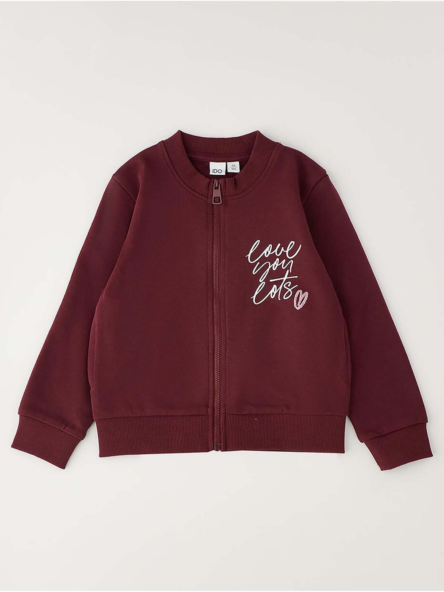 Ido Bts Felpa Zip Ft, felpa Unisex bambino bordeaux