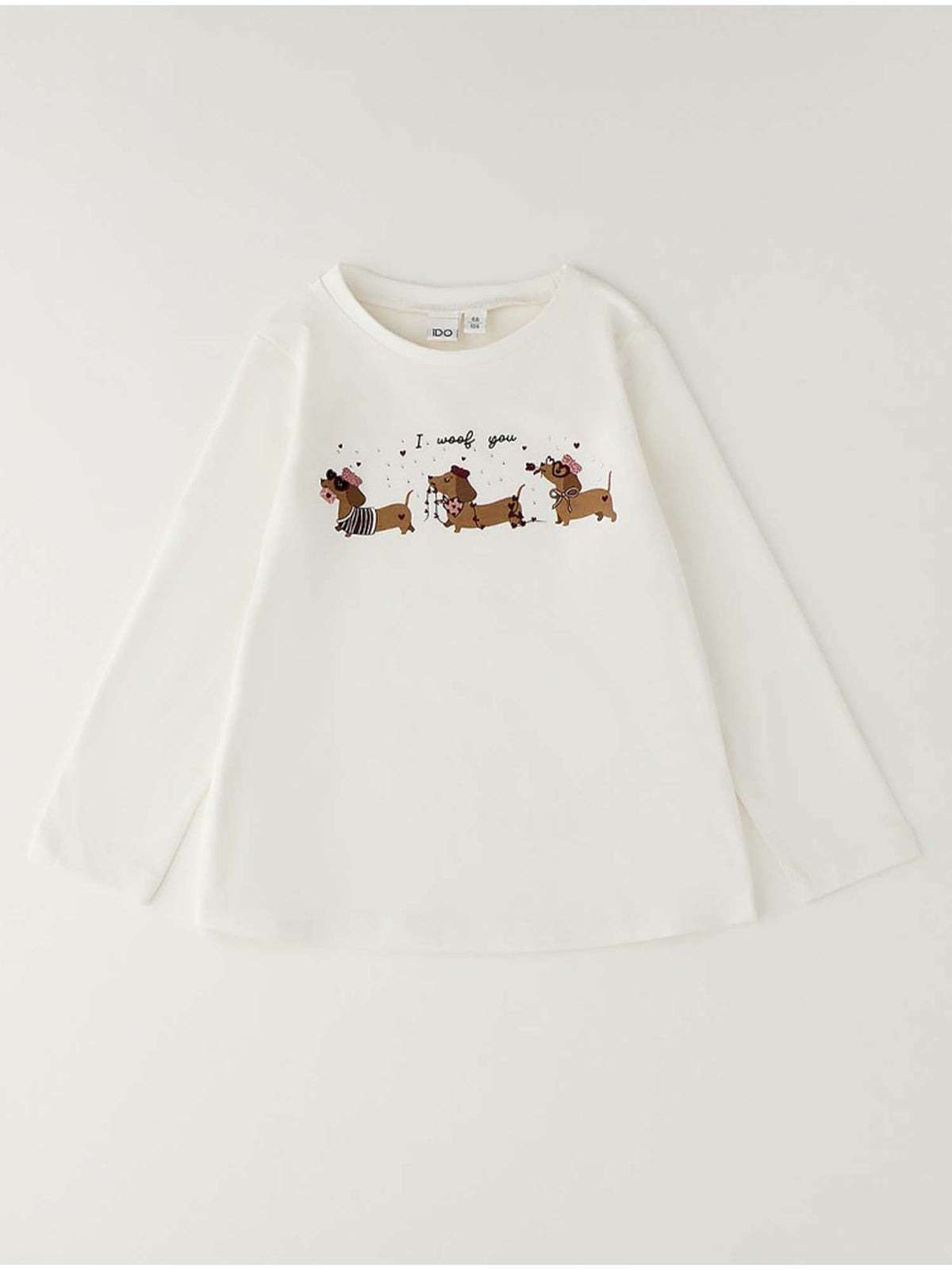 Ido 4H505 0112, t-shirt a maniche lunghe unisex bambino bianca