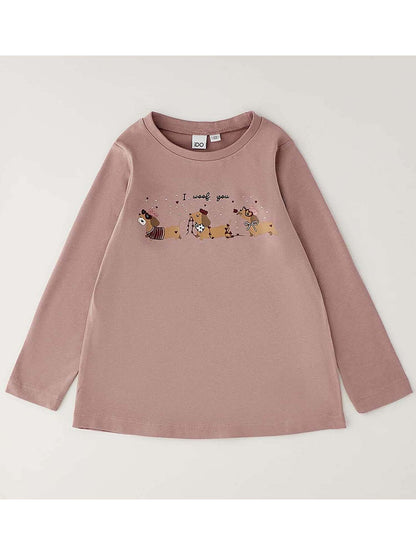 Ido BTS, t-shirt a maniche lunghe da bambina rosa