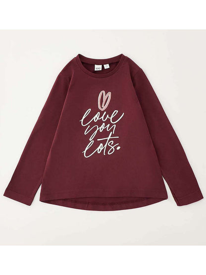 Ido 4H506 2953, t-shirt a maniche lunghe unisex bambino bordeaux