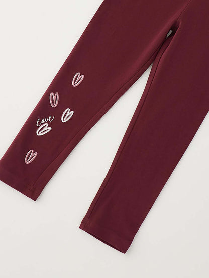 Ido 4H529 2953, leggings Unisex bambino bordeaux