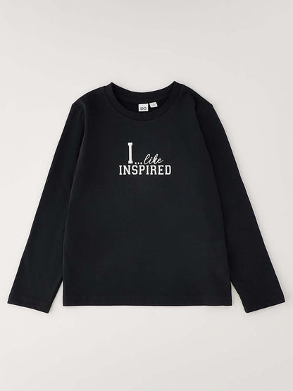 Ido BTS T-Shirt ML, t-shirt a maniche lunghe unisex bambino nera