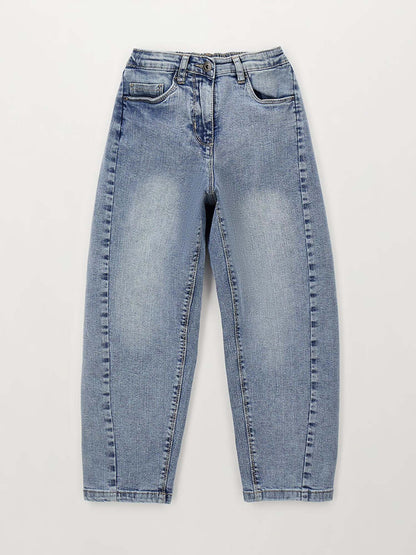 Jeans baggy in denim stretch unisex bambino Ido