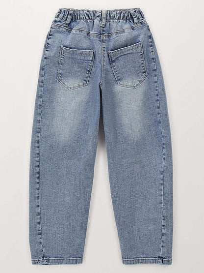 Jeans baggy in denim stretch unisex bambino Ido