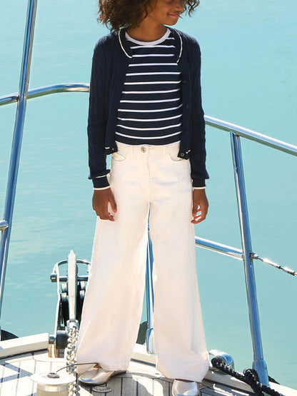 Pantaloni bianchi unisex per bambini Ido primavera estate