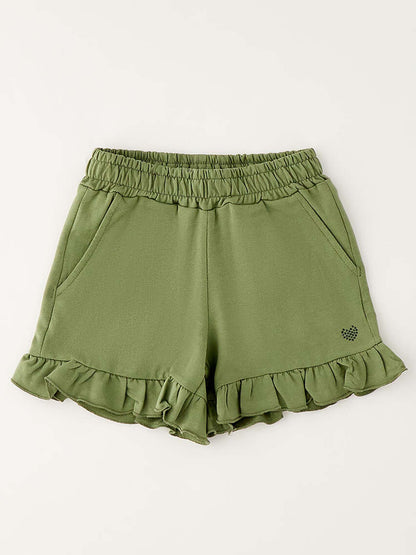 Shorts verdi in cotone per bambino unisex Ido