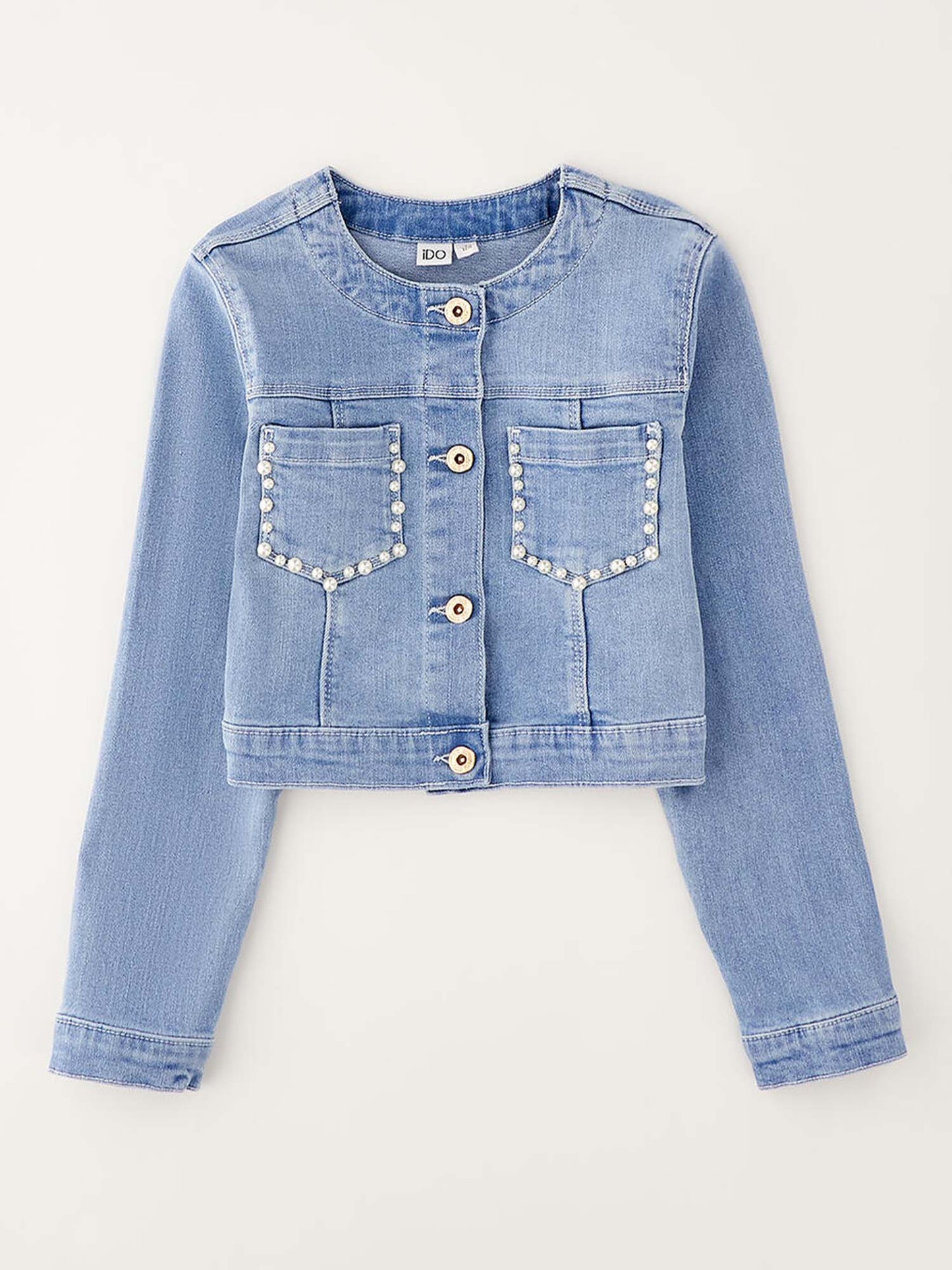 Giubbino unisex bambino in denim per la primavera-estate