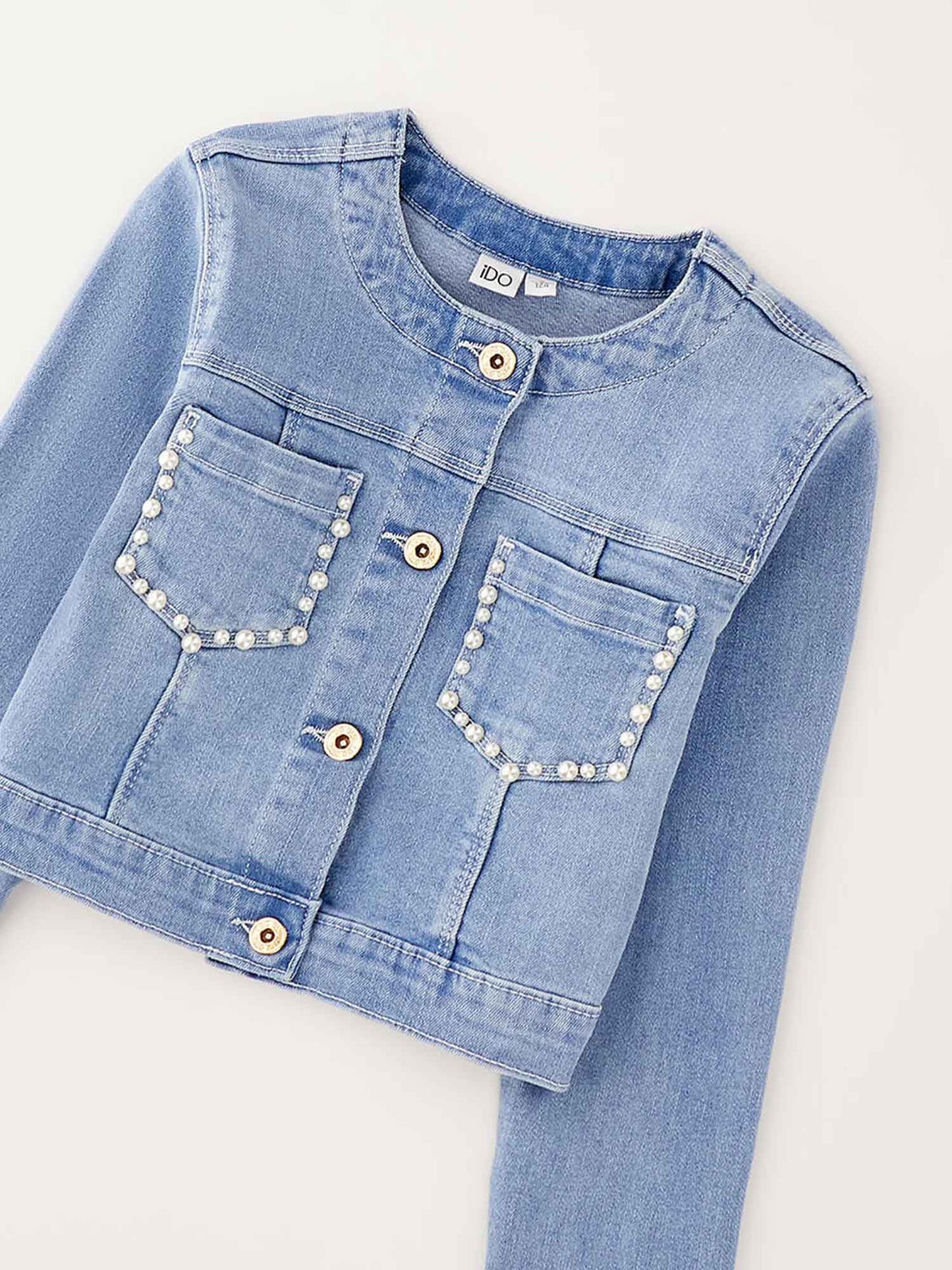 Giubbino unisex bambino in denim per la primavera-estate