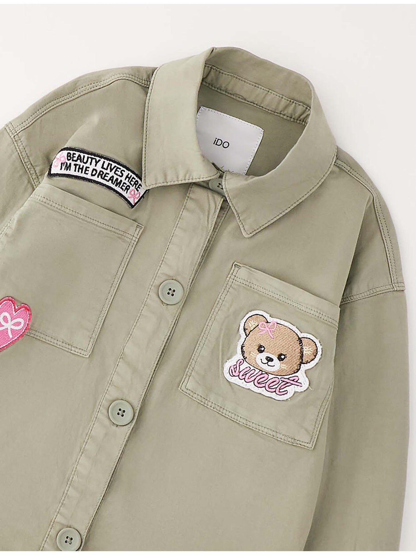 Camicia verde unisex bambino a manica lunga di Ido