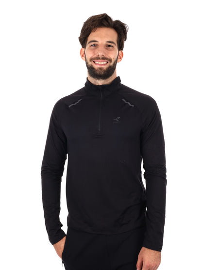 MAGLIA MANICHE LUNGHE RUNNING CUSCO ENERGETICS DA UOMO NERO