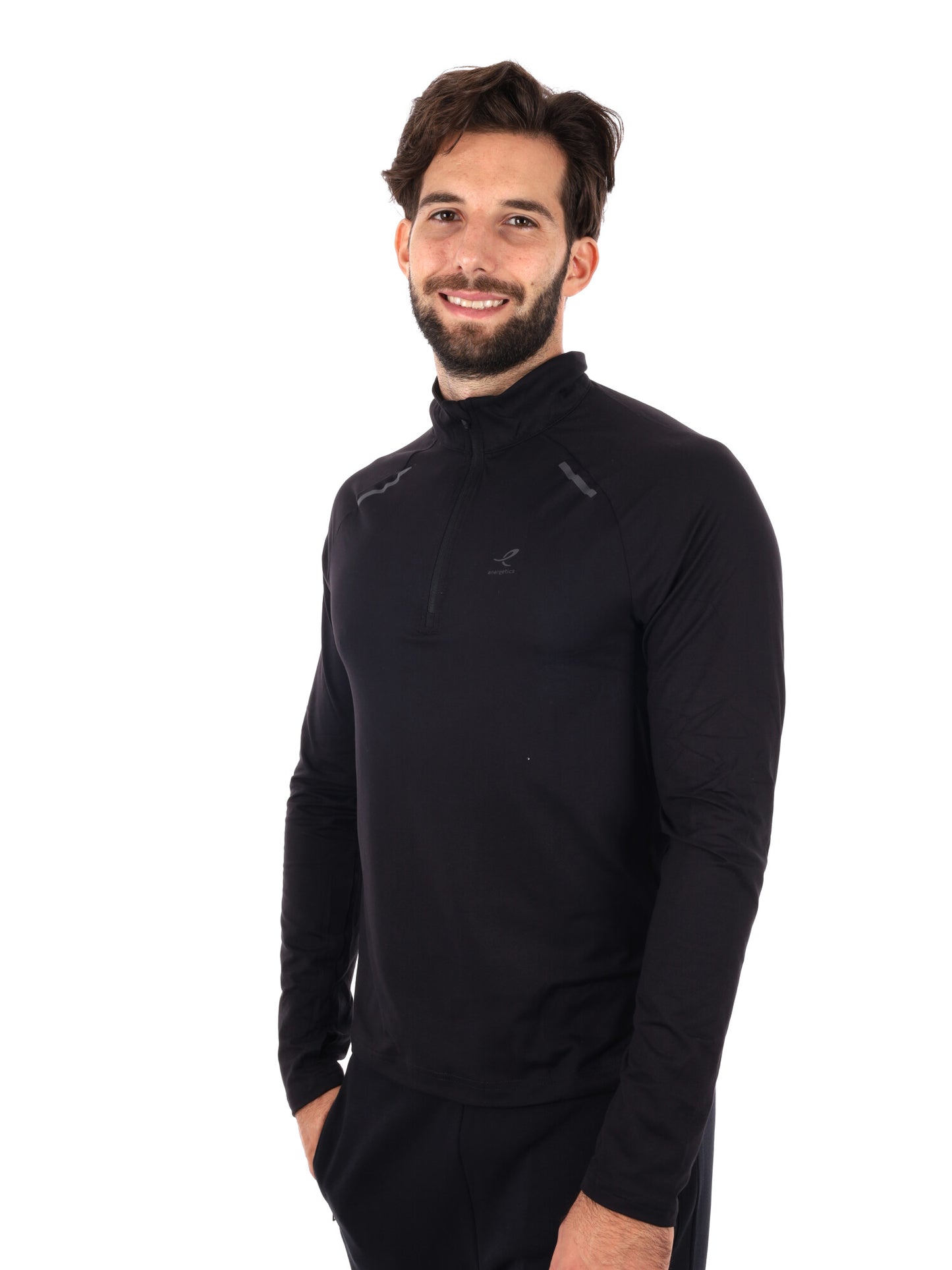 MAGLIA MANICHE LUNGHE RUNNING CUSCO ENERGETICS DA UOMO NERO