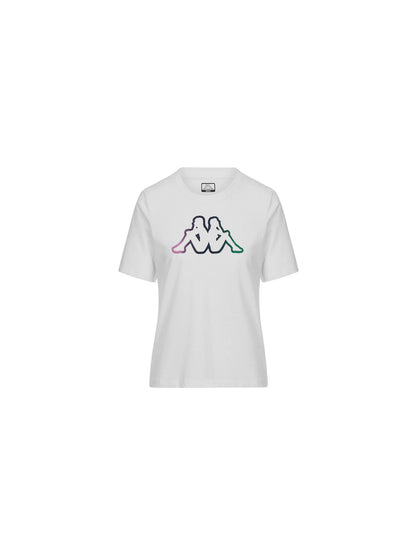 Kappa t-shirt a maniche corte da donna bianca