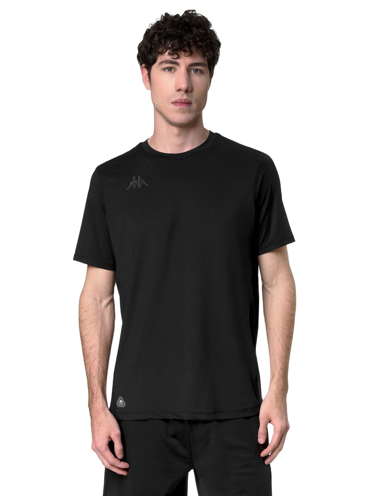 T-shirt Irojo Kappa da uomo nera in jersey elasticizzato