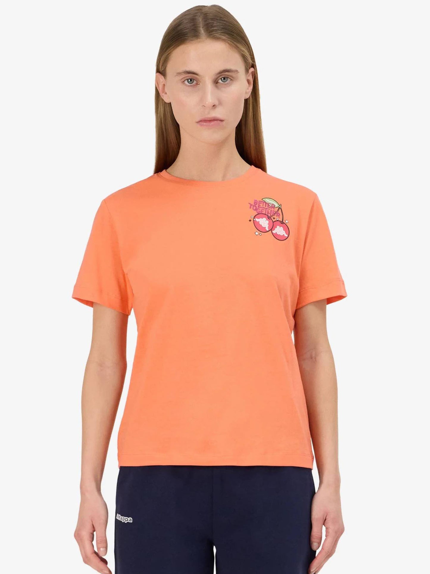 T-SHIRT CON STAMPA KAPPA DONNA ARANCIO