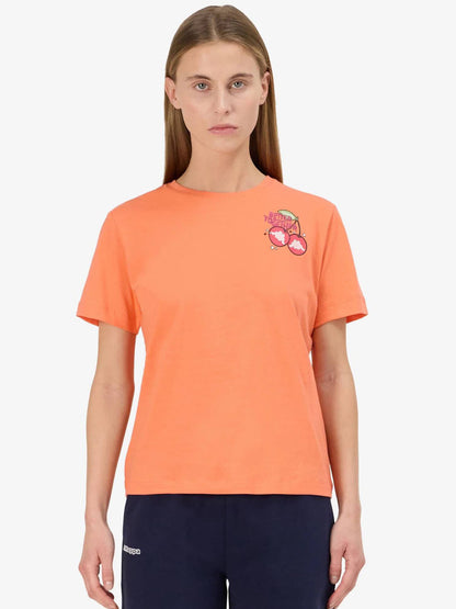 T-SHIRT CON STAMPA KAPPA DONNA ARANCIO