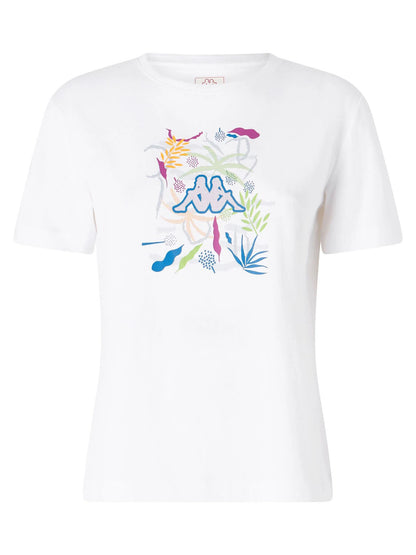 T-SHIRT LOGO GAMINO KAPPA DONNA BIANCO